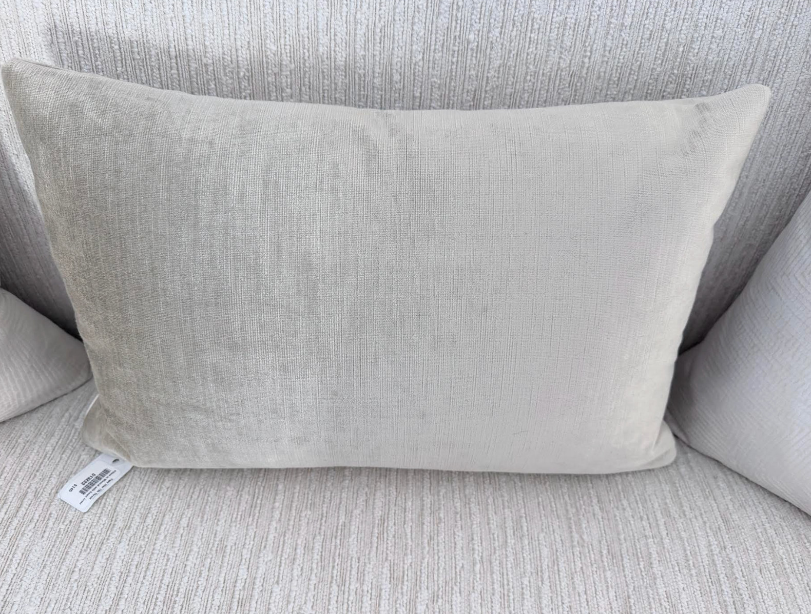 Room & Board Capa Throw Pillow 20x13 Mineral Blue Tan Lumbar Down Inser New Tag gallery
