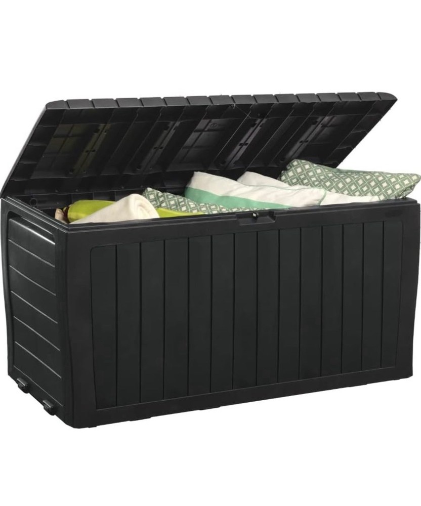 Keter Marvel 71 Gallon Storage Deck Box Resin Black Weather Resistant 485 lbs