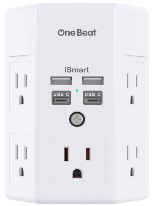 5 Outlet Extender Surge Protector Multi Plug Wall Adapter USB Charger Ports with gallery