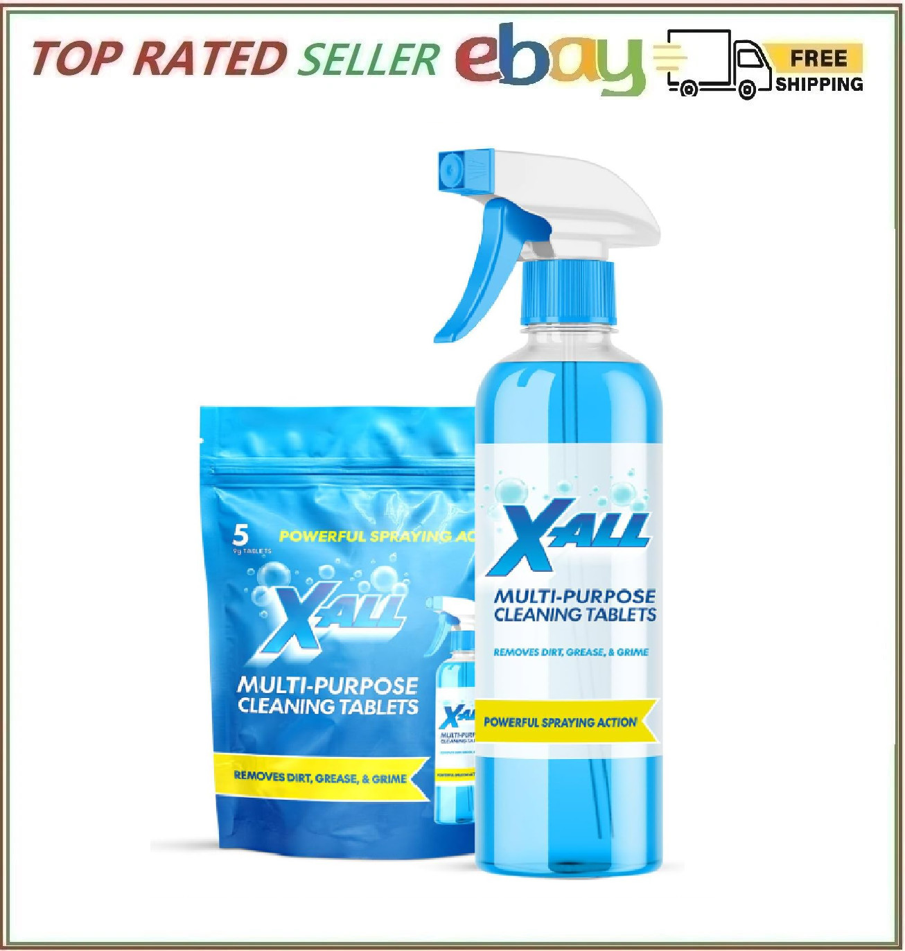 X-ALL Multi-Purpose Cleaner - Spray Bottle and 5x Cleaning Tablets gallery
