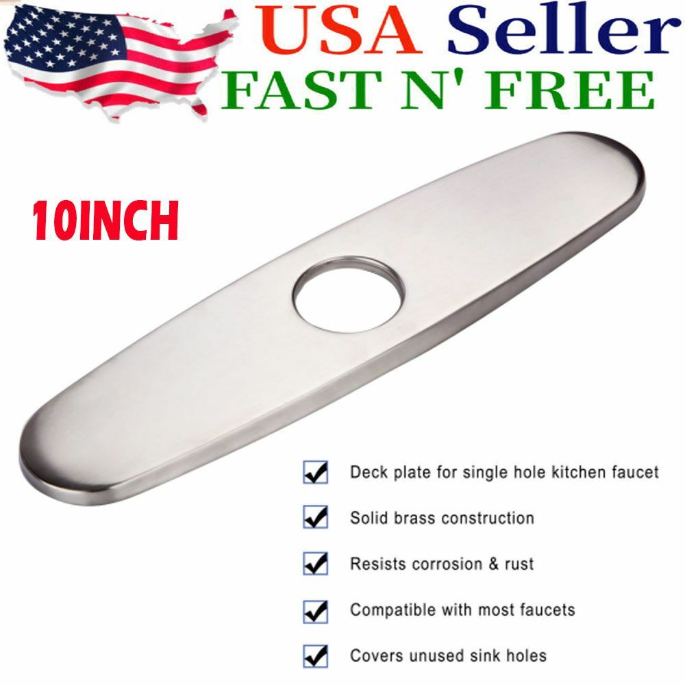10" Faucet Plate Hole Tap Cover Deck Plate Stainless Steel Bathroom Kitchen Sink gallery