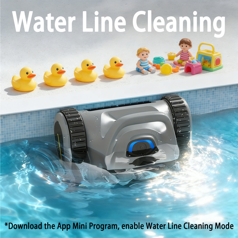 Cordless Robotic Pool Cleaner, Wall Climbing Automatic Pool Robot - APP Control gallery