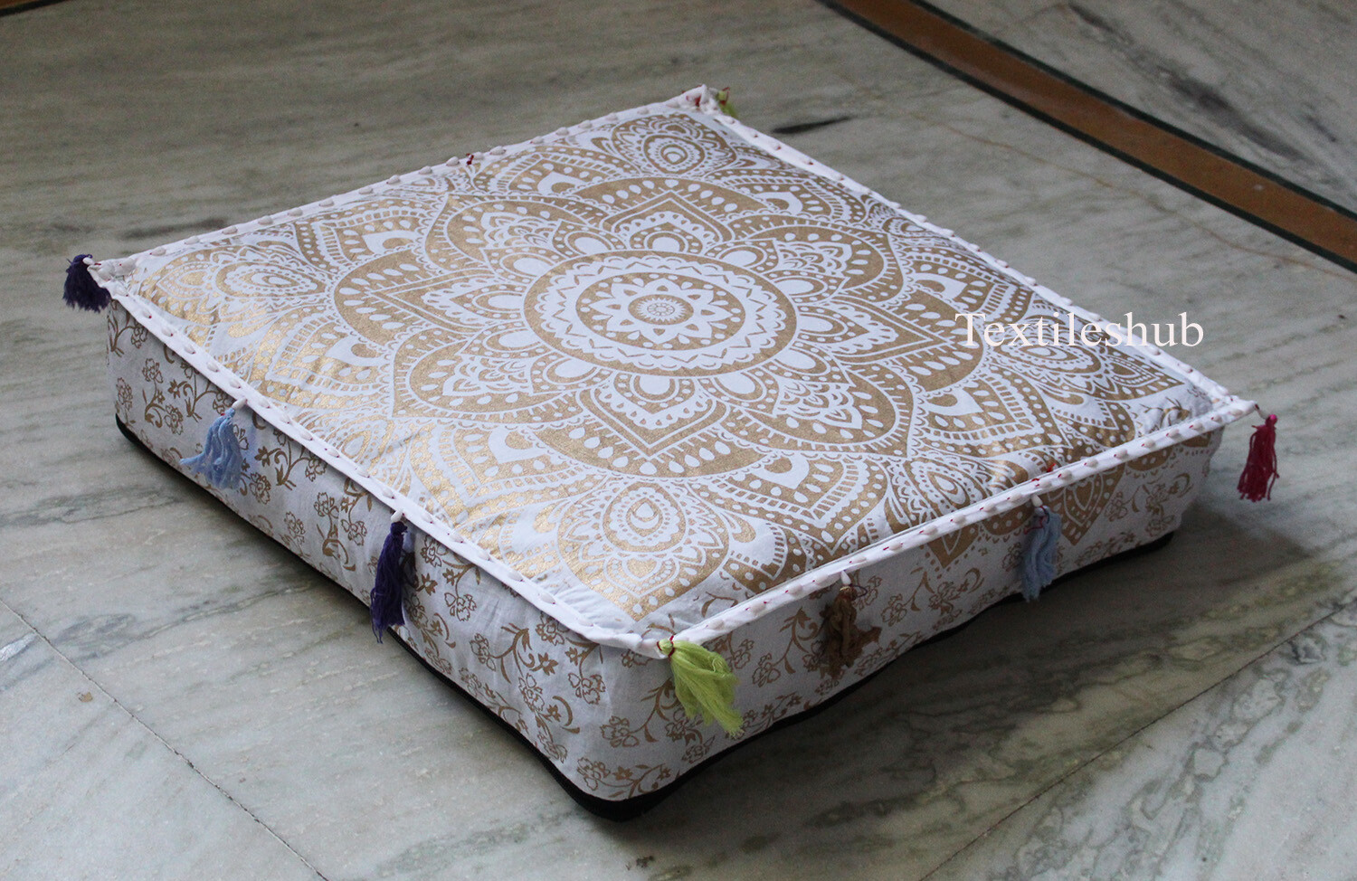Indian All Size Square Home & Garden Floor Pillow Case Cushion Cover Dog Beds US gallery