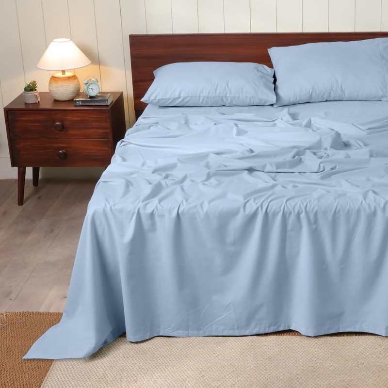 RUVANTI 100% Cotton Sheets – Soft Peached Percale, Lightweight & Breathable Cool gallery