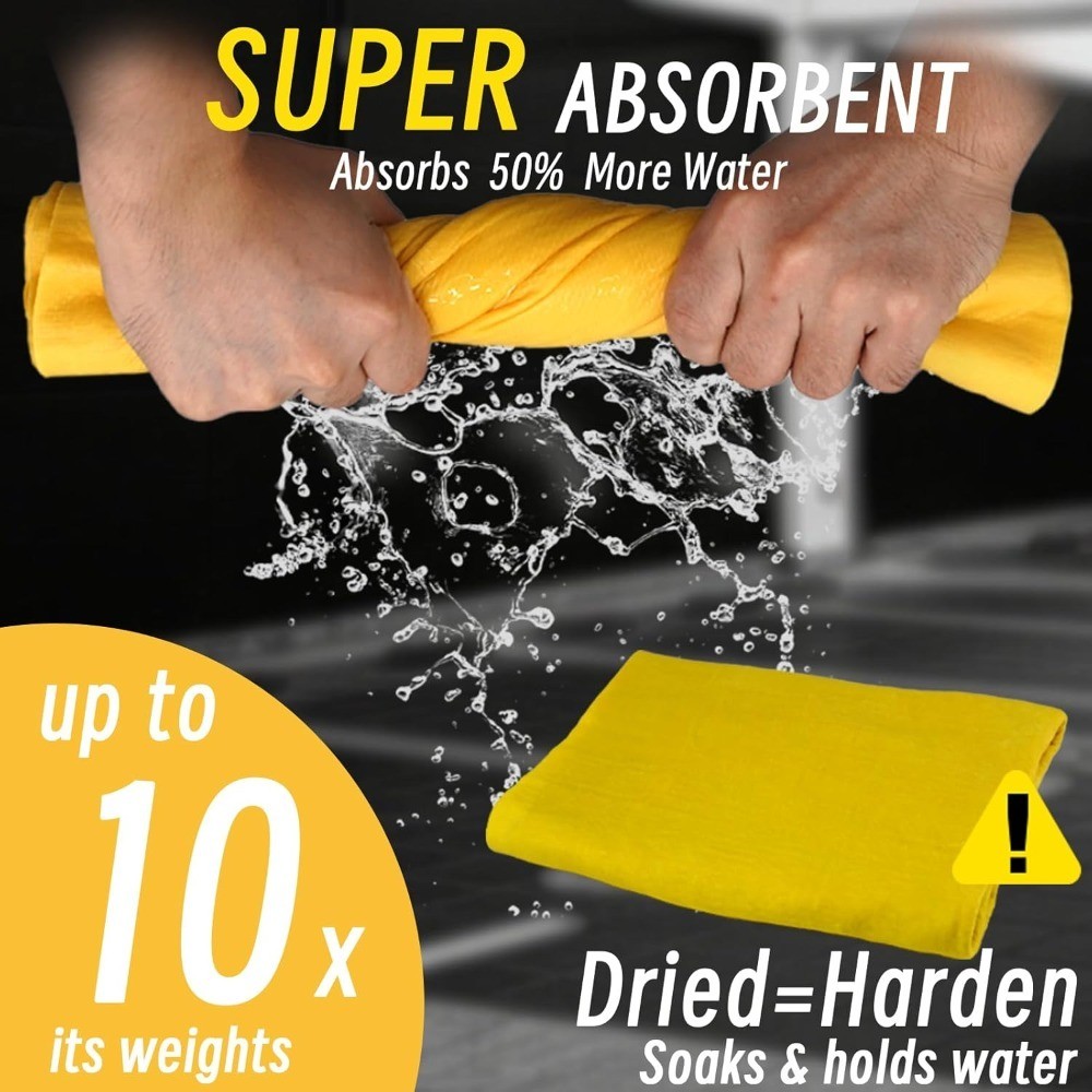 Super Absorbent Reusable Synthetic Chamois Car Drying Towel 2 Pack Large 26x17 gallery