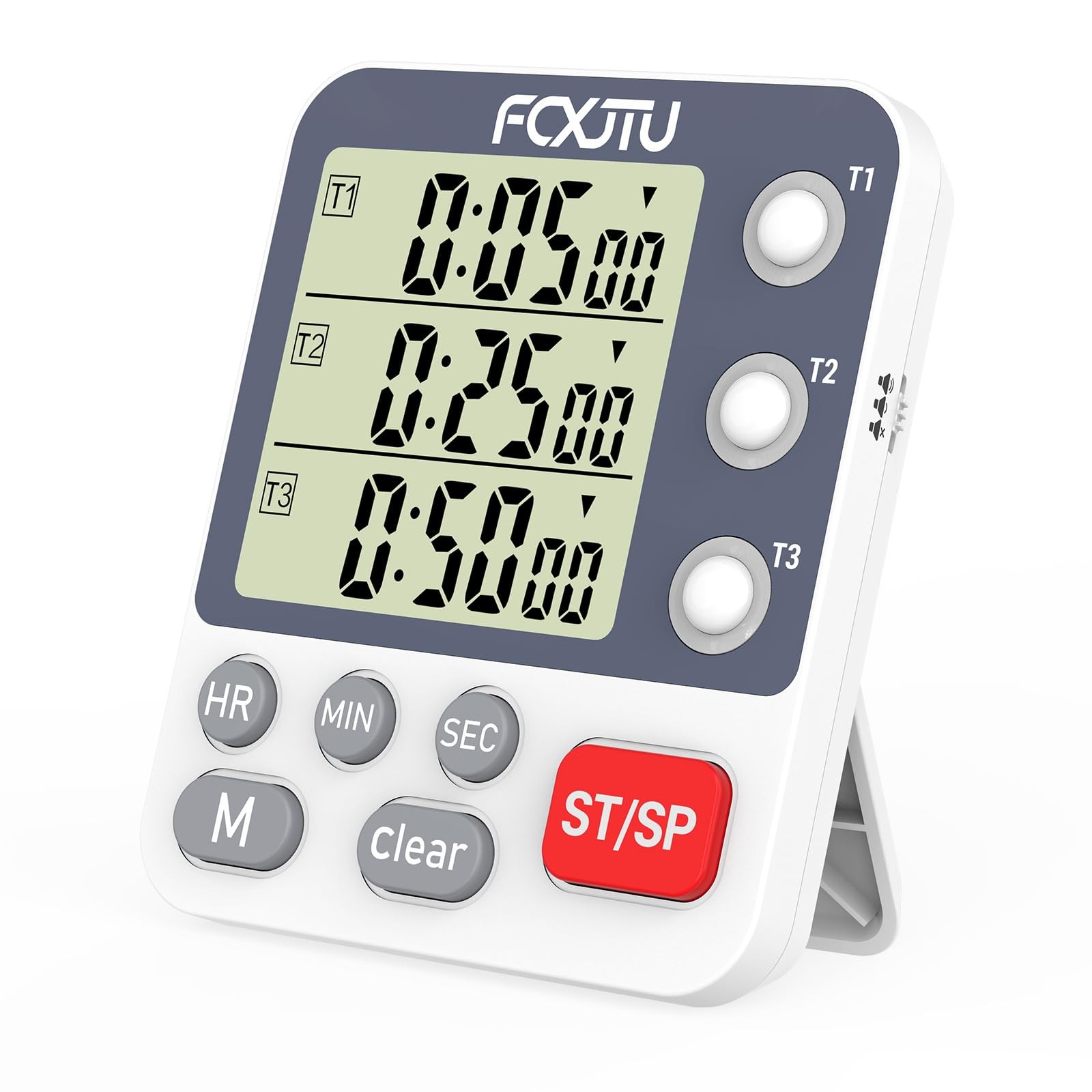 FCXJTU Digital Dual Kitchen Timer, 3Channel Magnetic Countdown Stopwatch Time... gallery