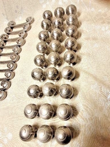 Lot of 37 Handles, Knobs, Drawer Pulls Brushed Nickel Silver Hardware
