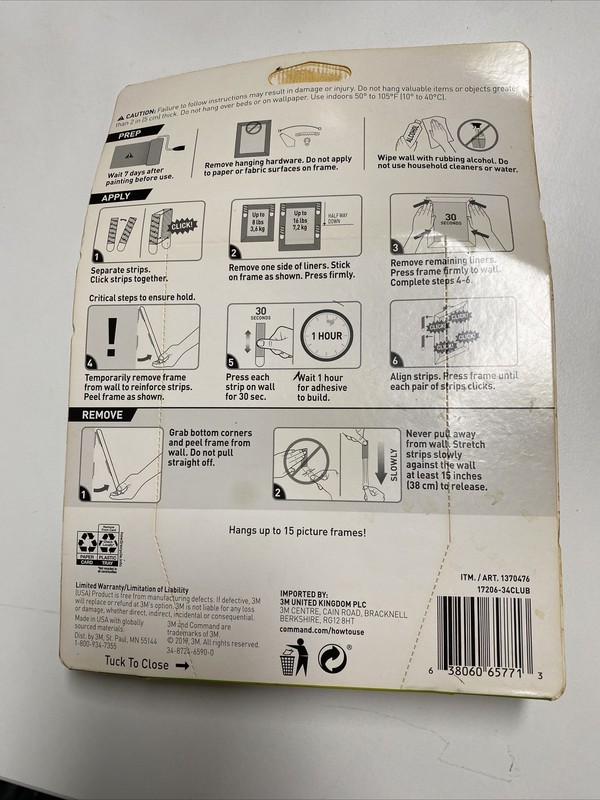 3M Command Picture Hanging Strips 34 Pairs 68 Large Strips Hold 16 lbs gallery