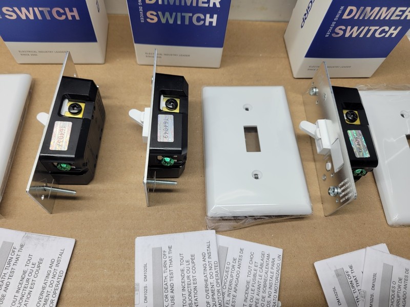 3 Pack ELEGRP DM101S-WH2 Toggle Dimmer Switch NEW gallery