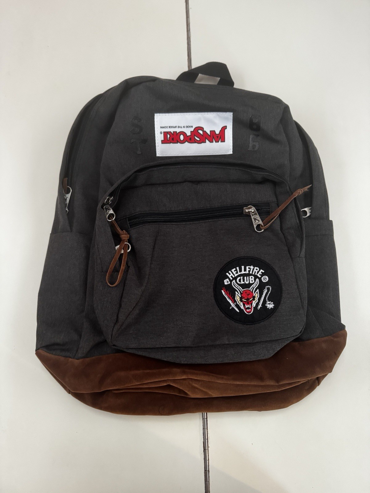 Stranger Things x JANSPORT RIGHT PACK HELLFIRE CLUB Greyish Brown Backpack 2