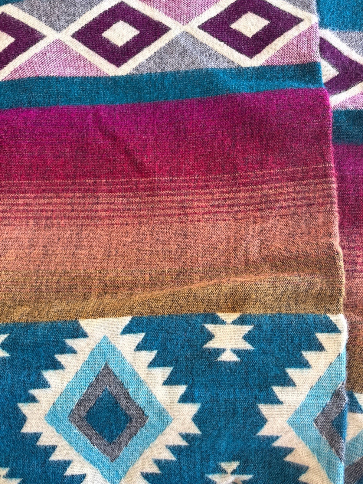 Alpaca Blanket - Cozy Colorful Native Pattern Throw - Made in Ecuador - 20263 gallery