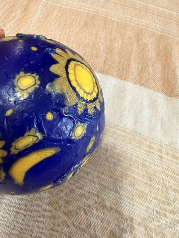 Vintage Celestial Lifelines Round Ball 3" Candle Blue with Sun and Moon Design gallery