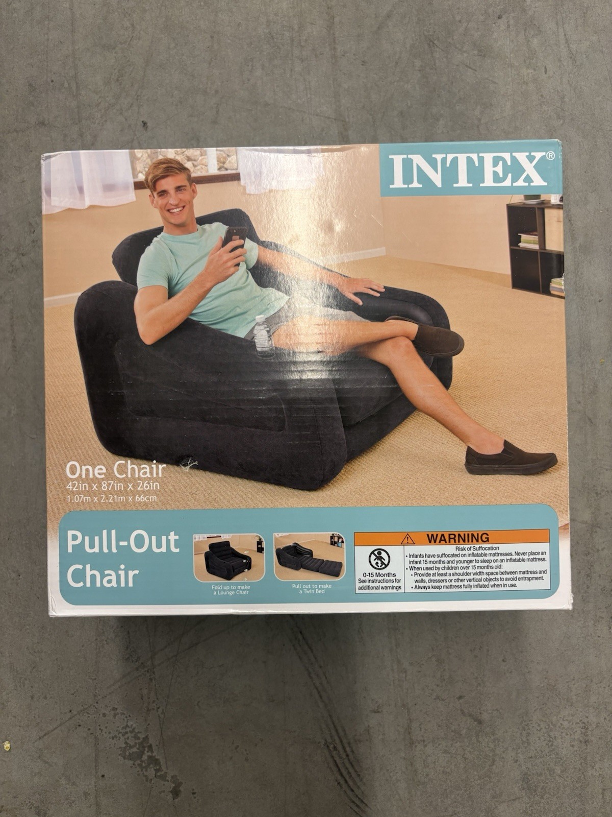 Intex Inflatable Pull-out Chair - Charcoal Gray (66551EP) gallery