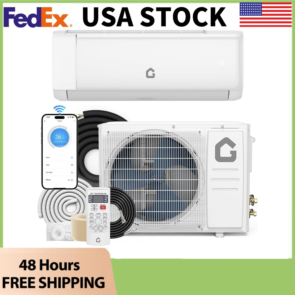 18000 BTU Mini Split Air Conditioner & Heater 19 SEER2 230V Wall-Mounted AC Unit