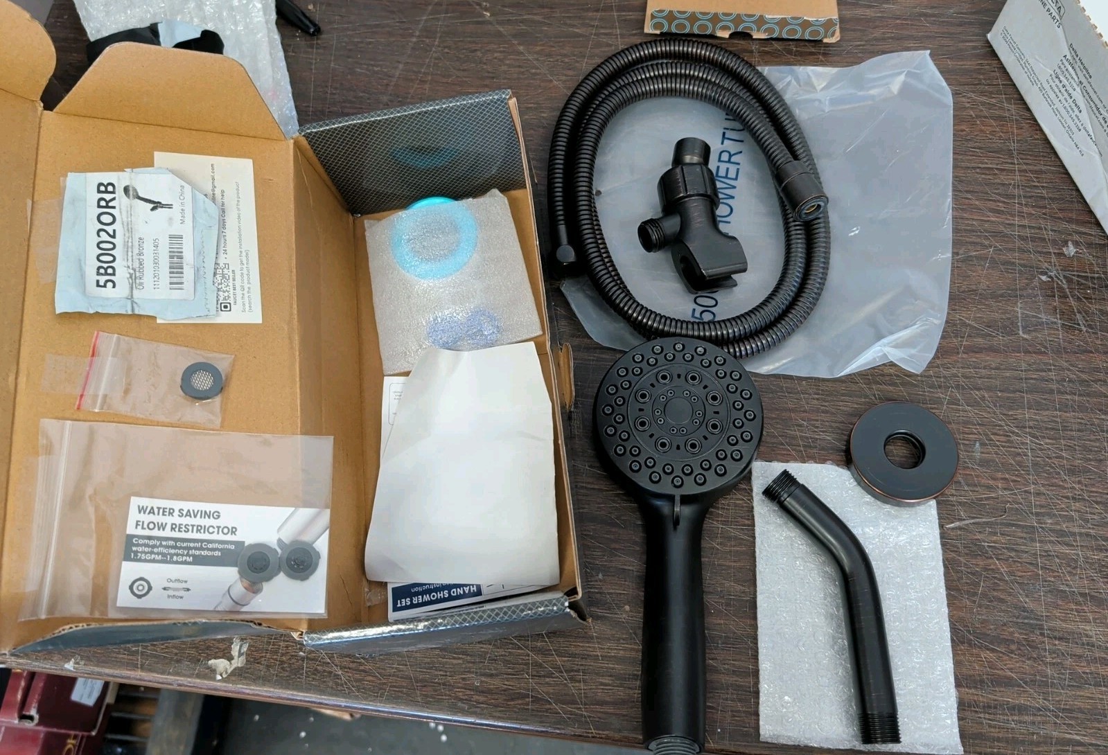 5-Spray Wall Mount Handheld Shower Head 2.5 GPM in Oil Rubbed Bronze 5B002ORB gallery