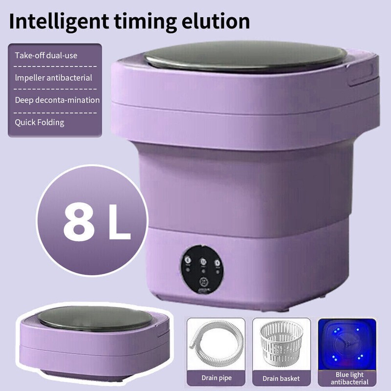 8L Portable Washing Machine Mini Washer Foldable Washer Small Spin Dryer Travel gallery
