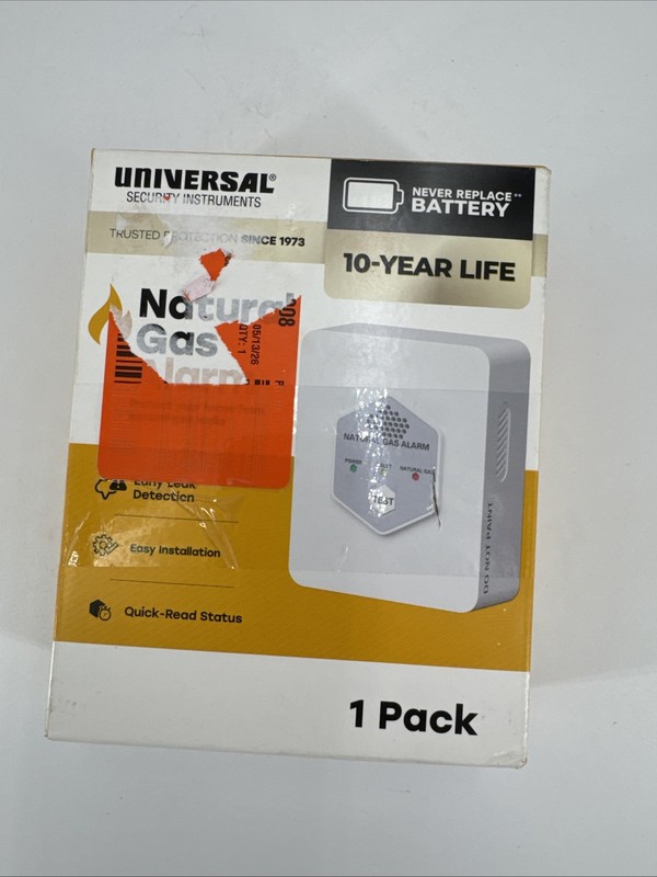 Universal Security Instruments Natural Gas Alarm, Methane Alarm, 85 dB and light gallery