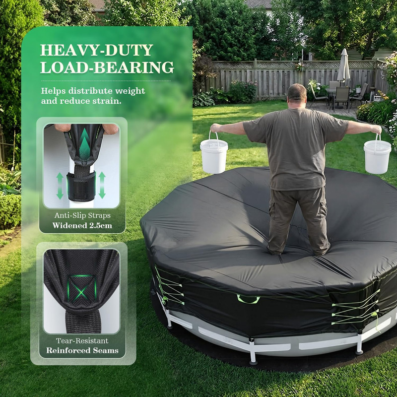 600D Upgraded 15Ft Pool Covers for above Ground Pools, Solar Pool Cover with Win gallery