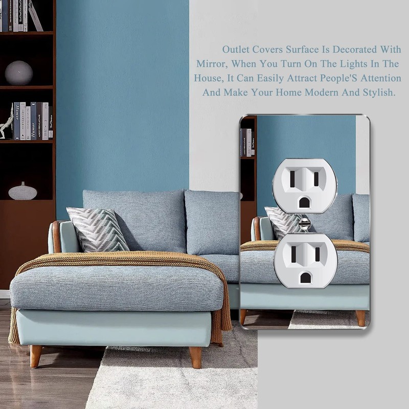 Mirror Light Switch Plates Double Hole Outlet 4.72 X 2.91 Switch Light Cover D gallery