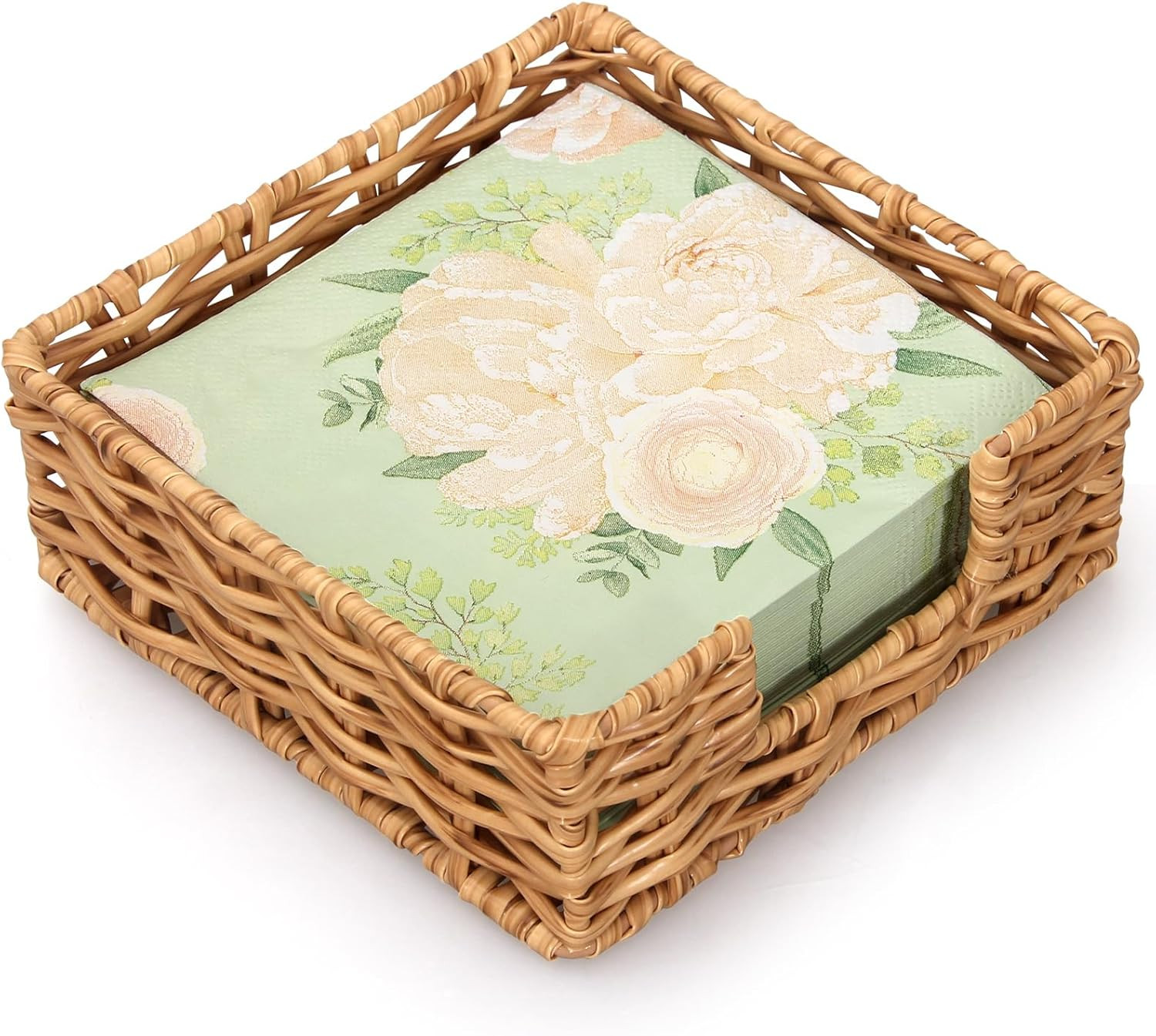 Square Cocktail Napkin Holder Rattan Napkin Holders for Kitchen Bathroom Flat Na gallery