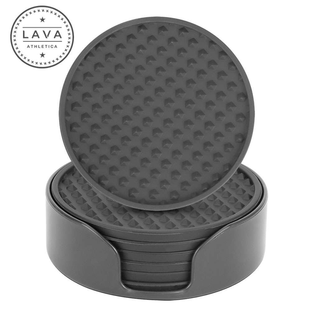 Set of 6 Silicone Drinks Coasters Non-Slip Cup Mat Pad With Holder Round Rubber gallery