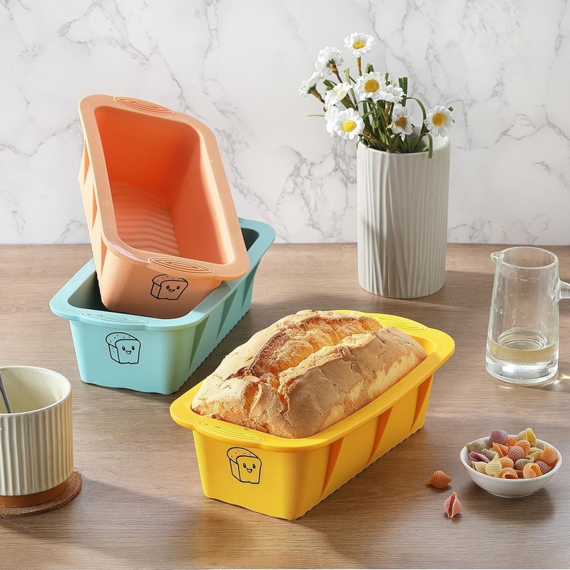 3PCS Silicone Bread Loaf Pan: Non-Stick, Easy Release, Dishwasher Safe gallery