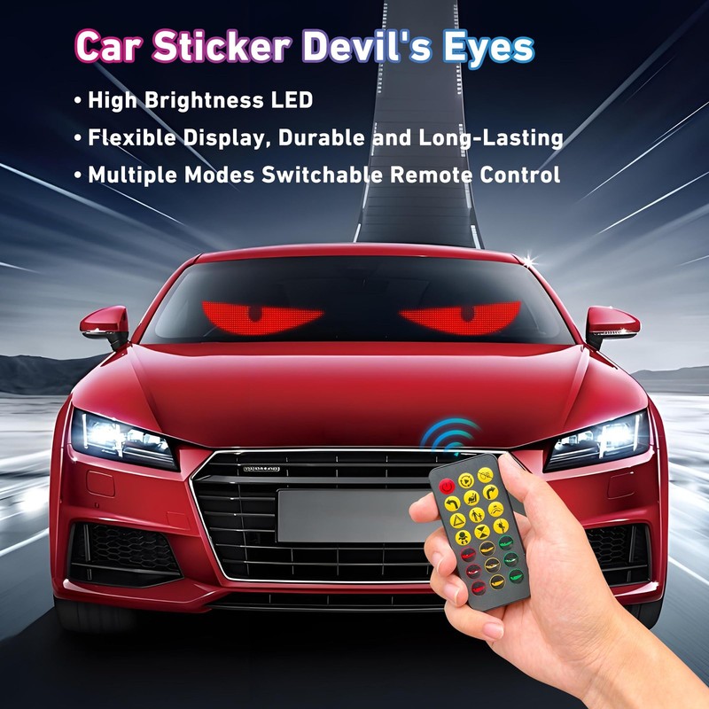 2PCS 15inx4in Devil Eyes Light for Car Windshield,Ojos LED para 2pcs 15*4in gallery