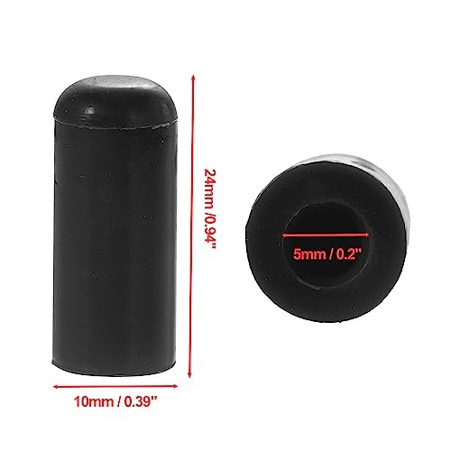 10 Pcs 5mm 0.2" Silicone Hose Cap Intake Vacuum Hose Tube End 5mm / 0.2" Black gallery