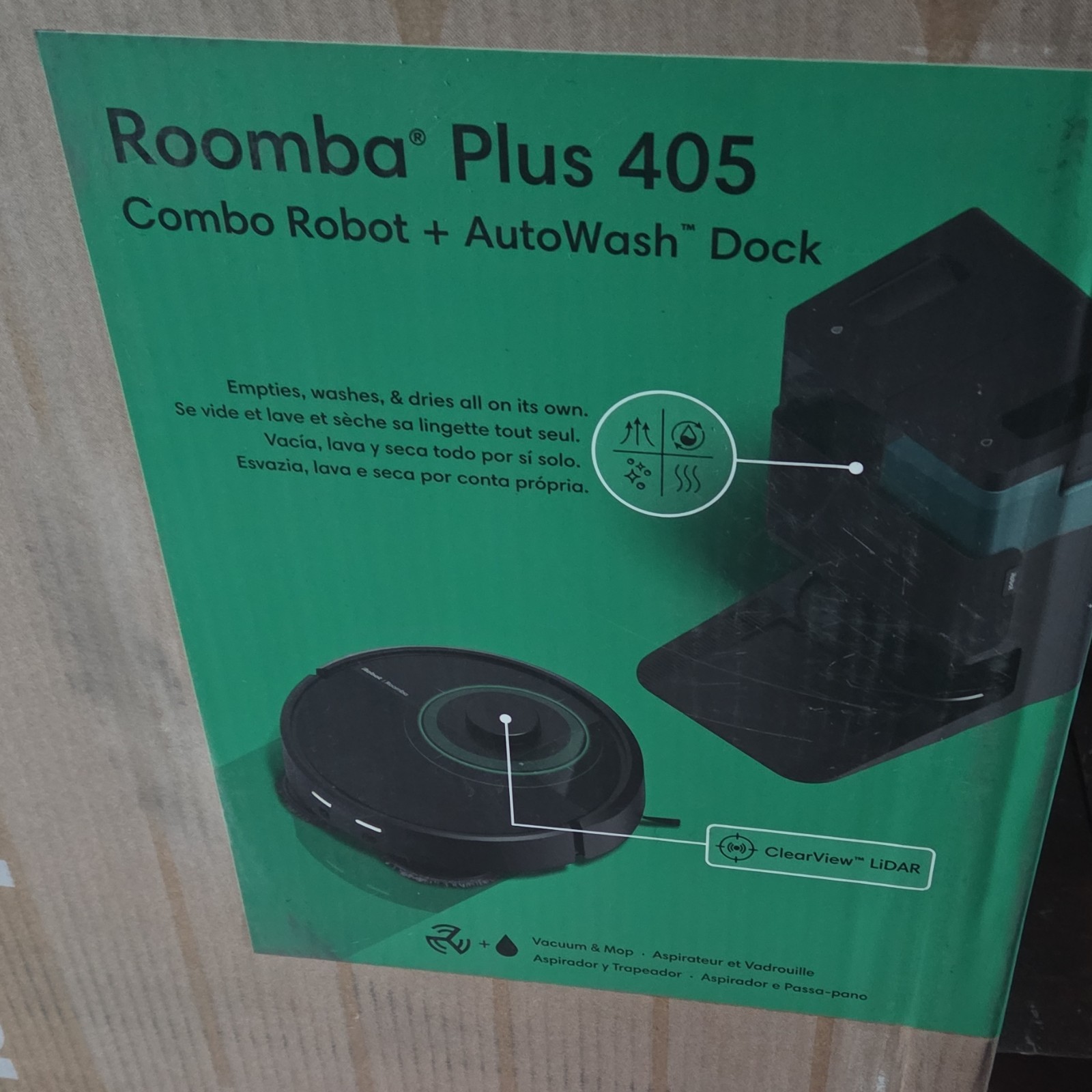 iRobot Roomba Plus 405 Robotic Vacuum & Mop, AutoWash Dock, Wi-Fi, Black gallery