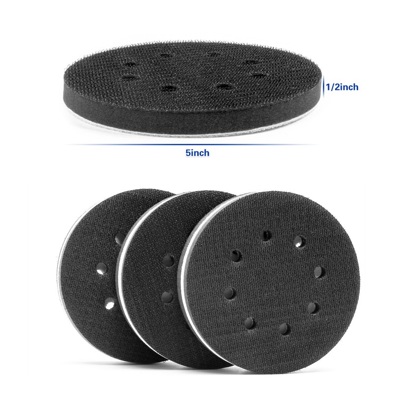 5 Pack 5 Inch Soft Sponge Interface Pad for Sanding Pad Hook&Loop Sanding Discs gallery