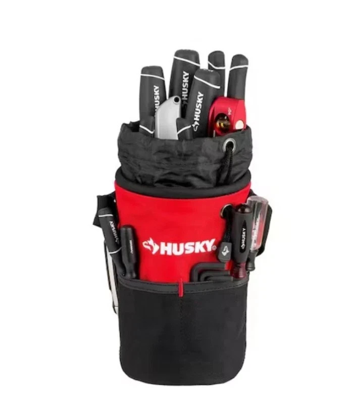 Husky 5" Utility Sack Tool Bag 10 Pockets Water Resistant Material 432 396 NWT's gallery