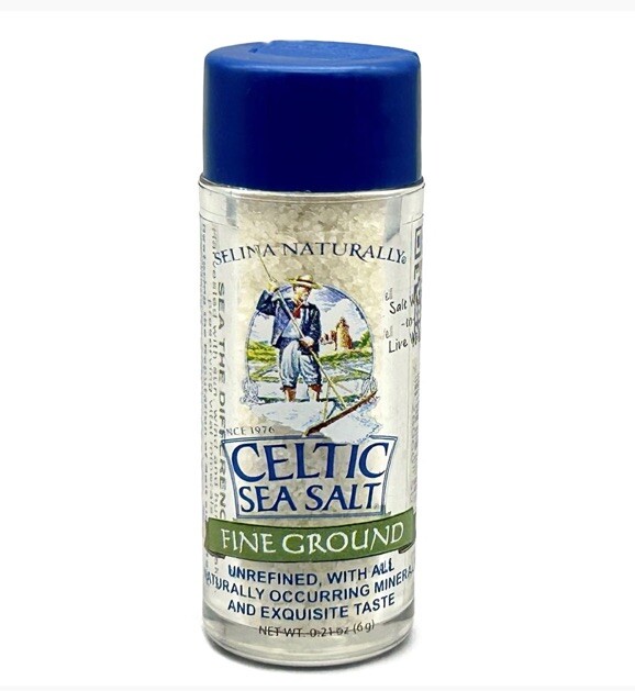AUTHENTIC Celtic Sea Salt Fine Ground Mineral Brand Travel Pocket Shaker 6 Grams gallery