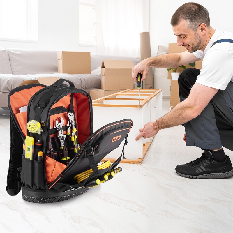 VEVOR Tool Backpack with Tools 65 Pockets Tear-resistant Jobsite Backpack gallery