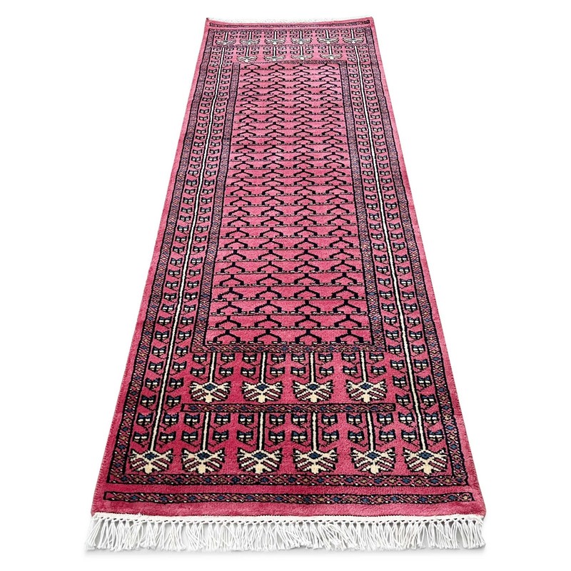 Handmade Hand Knotted Wool Runner Rug, 2x6 ft, Peach, Traditional Parda gallery