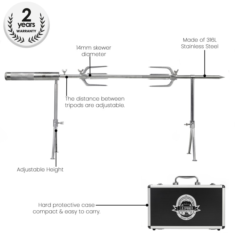 LB Spinner Classic Portable Battery Operated BBQ Spinner Rotisserie Grill gallery