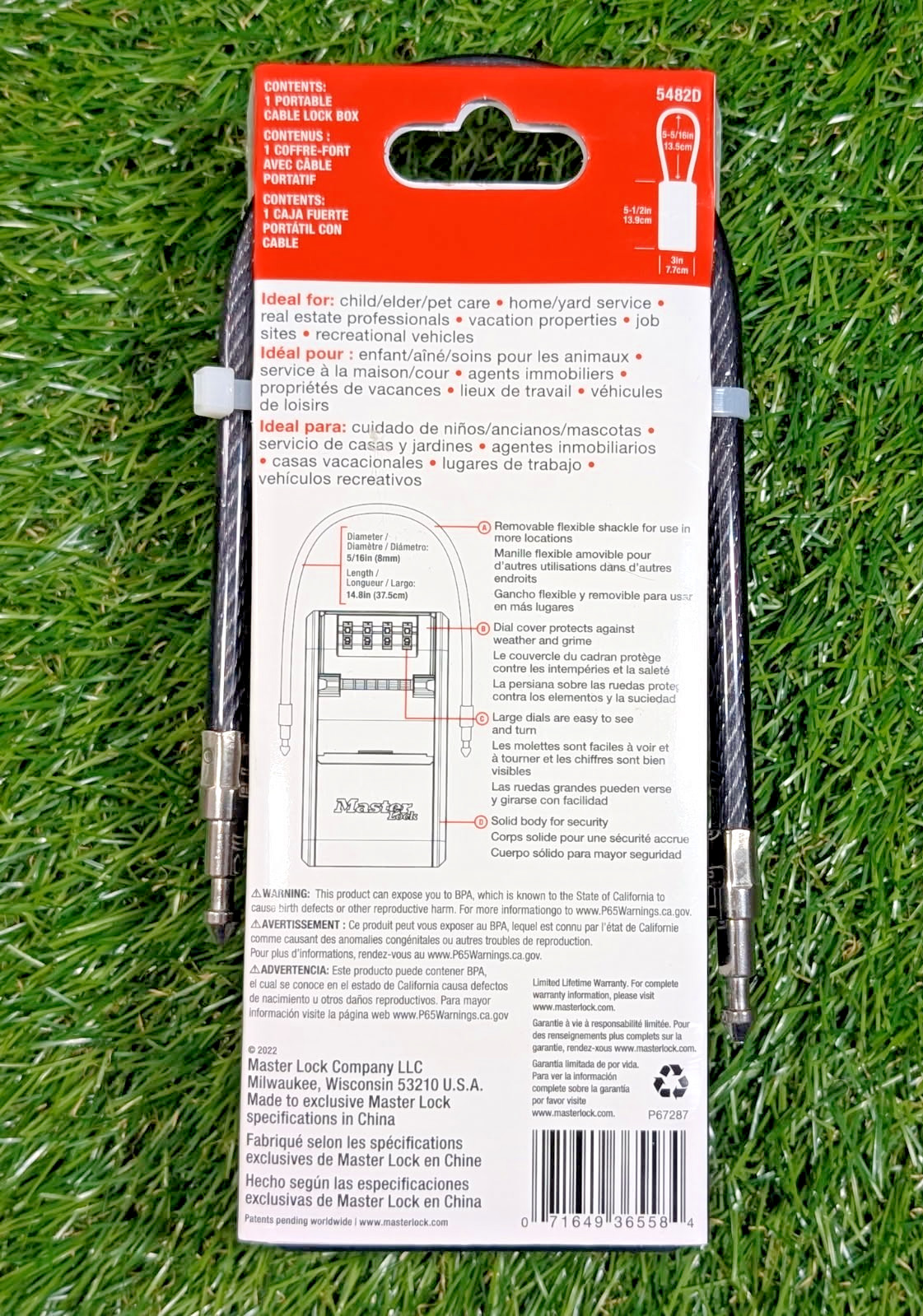 **NEW** Master Lock 5482D Portable Cable Lock Box (P67287) gallery