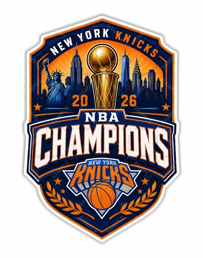 NY Knicks Champions Round Precision Cut Decal gallery