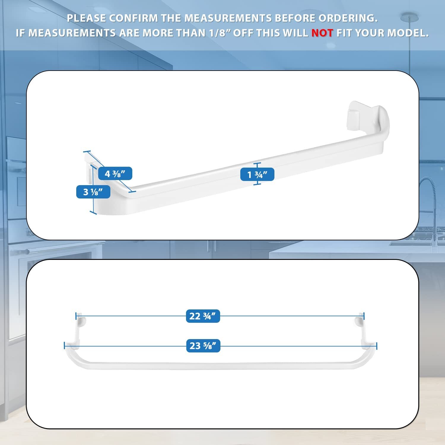 3pcs Combo Door Shelf Rack Bar Compatible with Frigidaire 240534901 240534701 gallery