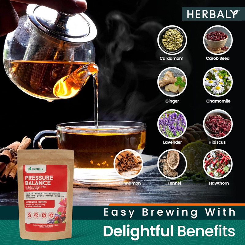 Herbaly Heart Functional Tea - 9 Superherbs - Natural, Organic, Non-Gmo, Caffein gallery