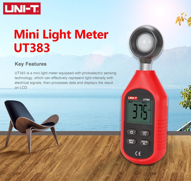 UNI-T Digital illuminance Light Meter Lux meter Photometer 0~199,900Lux Fc Test gallery