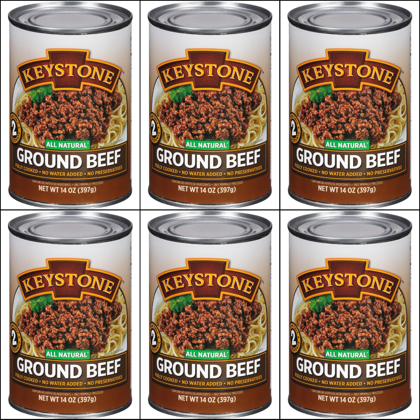 6 Canned- Keystone Ground Beef 14 oz Off-grid Emergency Survival Food Exp 1/2029 gallery