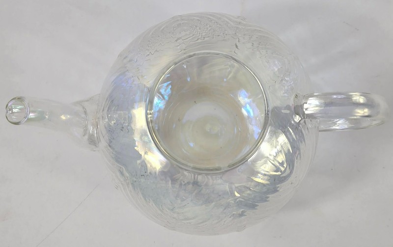 Iridescent Textured Herringbone Pattern Borosilicate Glass Tea Pot gallery