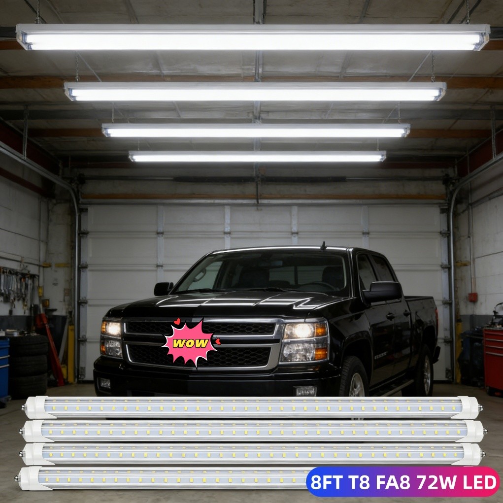 16 Pack 8FT FA8 Single Pin LED Tube Lights 72W 5000K 6000K Replace Fluorescent gallery