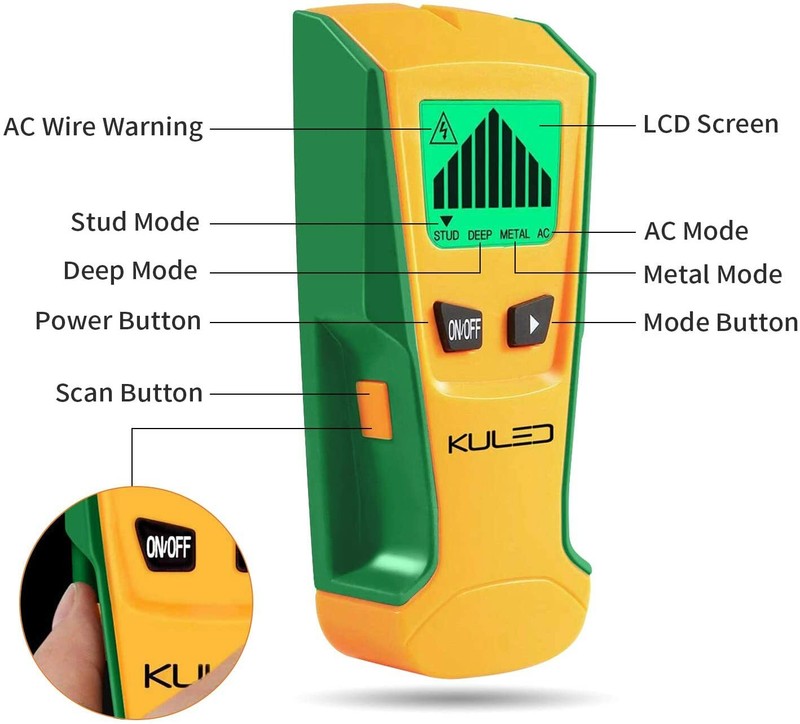 Stud Finder, 3 in 1 Multi-Function Wall Stud Sensor Detector with LCD Display gallery