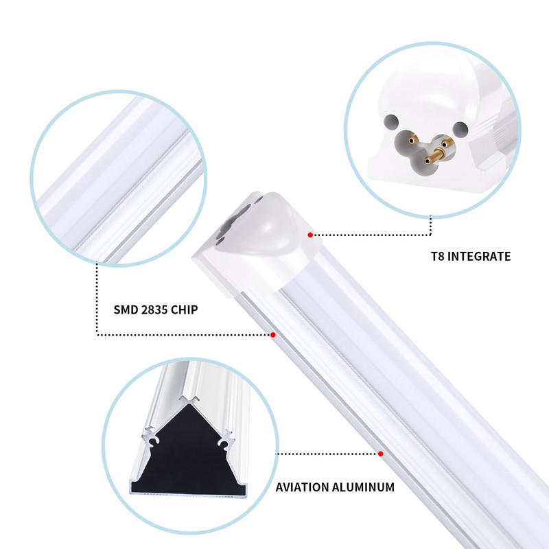 T8 8ft Linkable LED Shop Light Fixture, 8 Foot 8' Warehouse LED Strip Light Bulb gallery