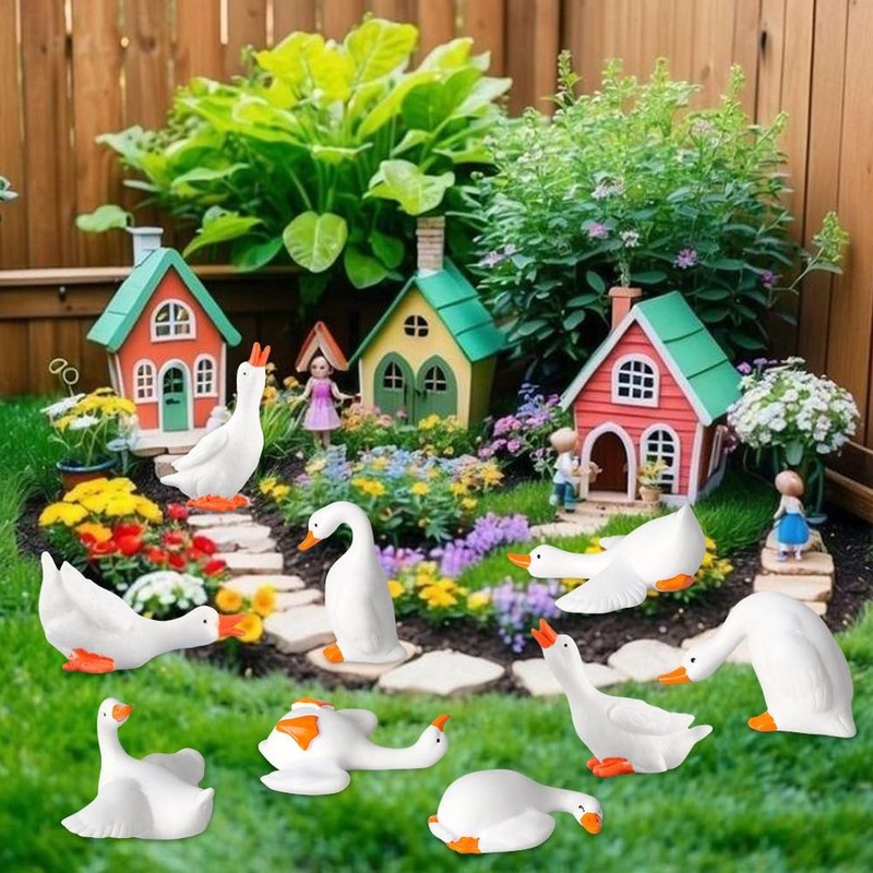 FCKLVMC 18 Pcs Mini Goose Figurine, Tiny Resin Goose DIY Crafts Desk Goose Ca... gallery