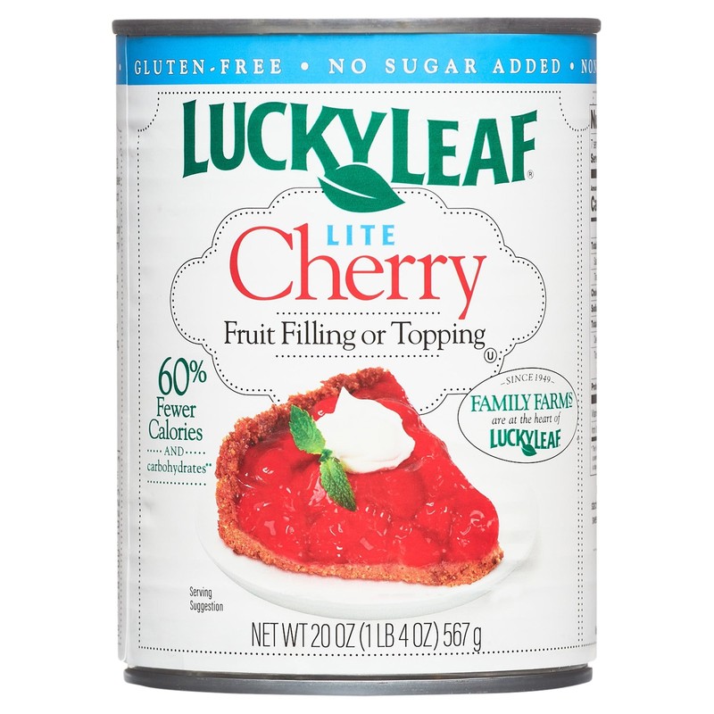 (6 pack) Lucky Leaf Lite Cherry Fruit Filling & Topping 20 oz. Can gallery