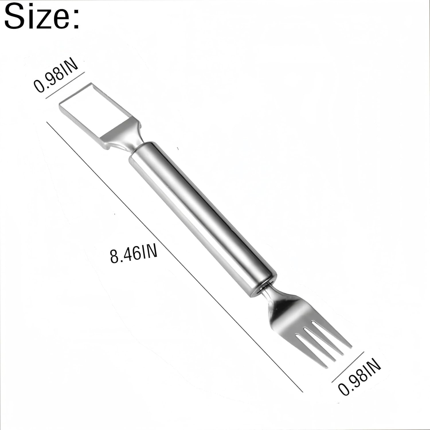 2-in-1 Watermelon Fork Slicer Cutter, Stainless Steel Silver Gray gallery