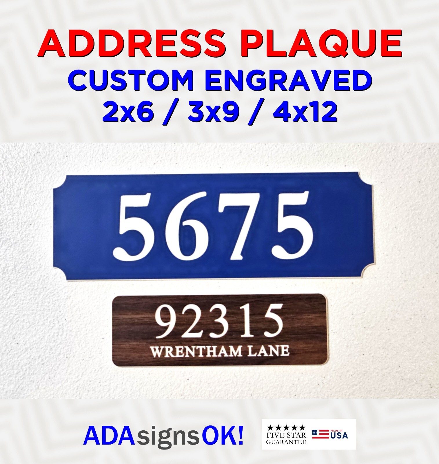 ADDRESS PLAQUE with STREET NAME - MAILBOX PORCH SIGN - CUSTOM gallery