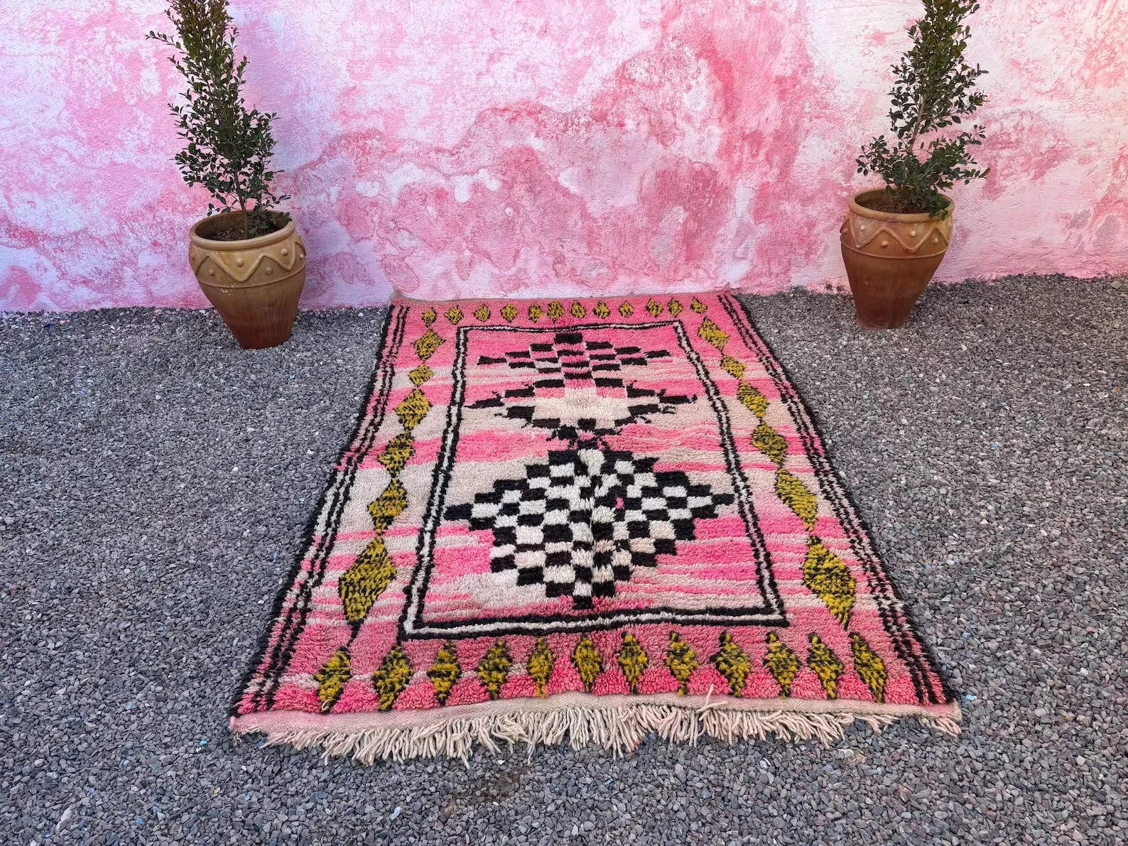 Pink moroccan rug-Moroccan Boujaad Rug - Handmade Rug - Custom Moroccan Rug 9x10 gallery